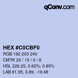 カラーコード: HEX #C0CBF0 | qconv.com