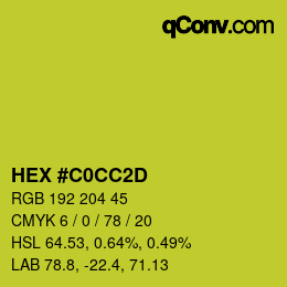 カラーコード: HEX #C0CC2D | qconv.com