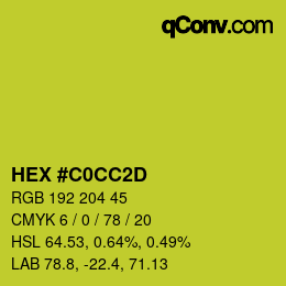 カラーコード: HEX #C0CC2D | qconv.com