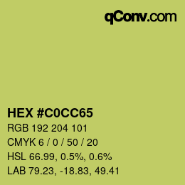 Color code: HEX #C0CC65 | qconv.com