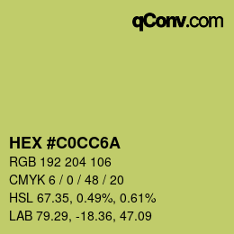 Color code: HEX #C0CC6A | qconv.com