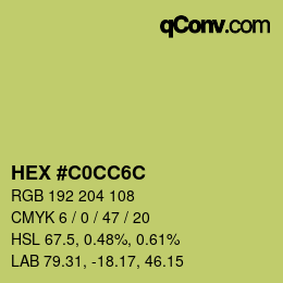 Color code: HEX #C0CC6C | qconv.com