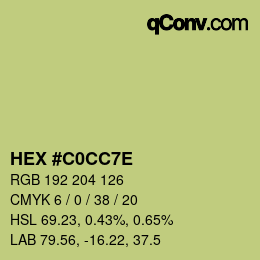 Farbcode: HEX #C0CC7E | qconv.com