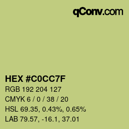 Color code: HEX #C0CC7F | qconv.com