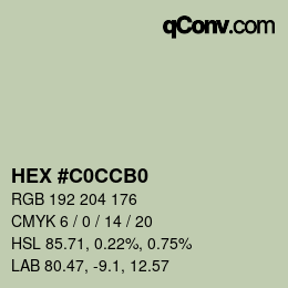 Color code: HEX #C0CCB0 | qconv.com