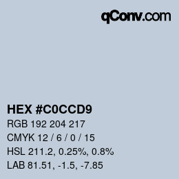 Color code: HEX #C0CCD9 | qconv.com