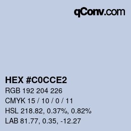 カラーコード: HEX #C0CCE2 | qconv.com