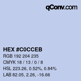 Color code: HEX #C0CCEB | qconv.com
