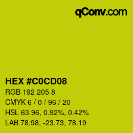 Color code: HEX #C0CD08 | qconv.com