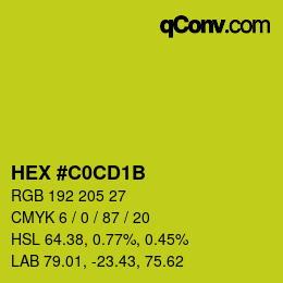 Color code: HEX #C0CD1B | qconv.com
