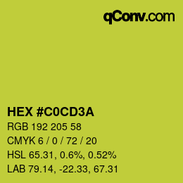 Color code: HEX #C0CD3A | qconv.com