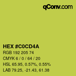 Color code: HEX #C0CD4A | qconv.com