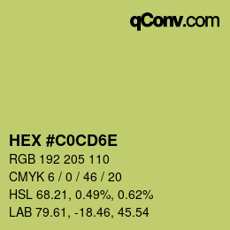 Color code: HEX #C0CD6E | qconv.com