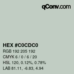 Color code: HEX #C0CDC0 | qconv.com