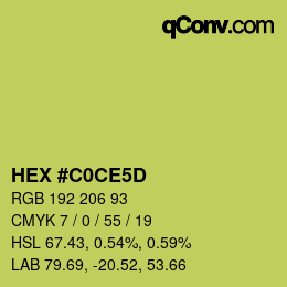 カラーコード: HEX #C0CE5D | qconv.com