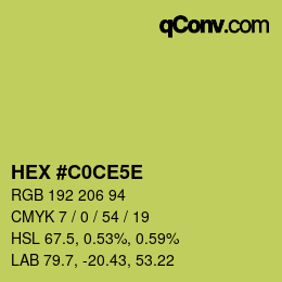 Código de color: HEX #C0CE5E | qconv.com