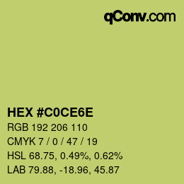 Color code: HEX #C0CE6E | qconv.com