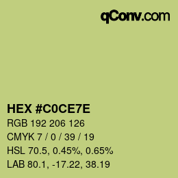 Farbcode: HEX #C0CE7E | qconv.com