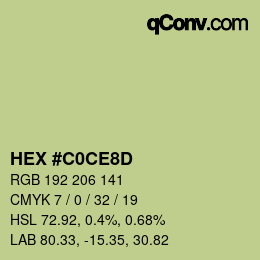 カラーコード: HEX #C0CE8D | qconv.com