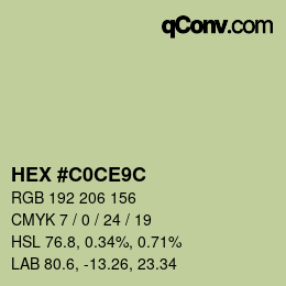Color code: HEX #C0CE9C | qconv.com