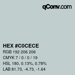 Color code: HEX #C0CECE | qconv.com