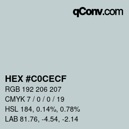 Código de color: HEX #C0CECF | qconv.com