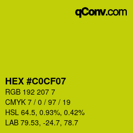 Color code: HEX #C0CF07 | qconv.com