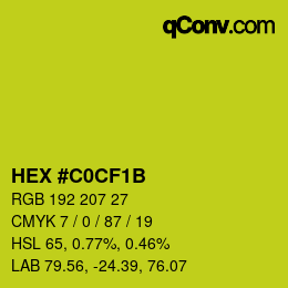 Color code: HEX #C0CF1B | qconv.com