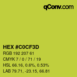 Color code: HEX #C0CF3D | qconv.com