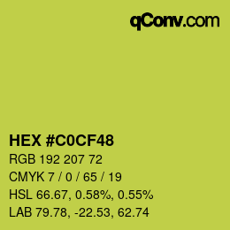 Color code: HEX #C0CF48 | qconv.com