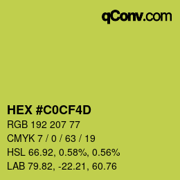 Color code: HEX #C0CF4D | qconv.com
