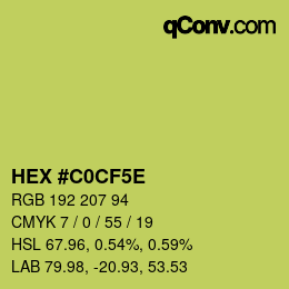 颜色代码: HEX #C0CF5E | qconv.com