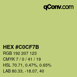 Color code: HEX #C0CF7B | qconv.com