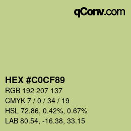Color code: HEX #C0CF89 | qconv.com