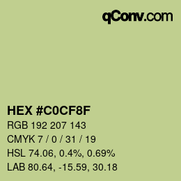 Color code: HEX #C0CF8F | qconv.com