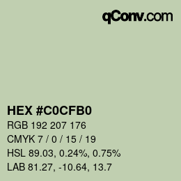 Color code: HEX #C0CFB0 | qconv.com