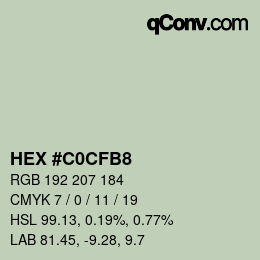 Color code: HEX #C0CFB8 | qconv.com