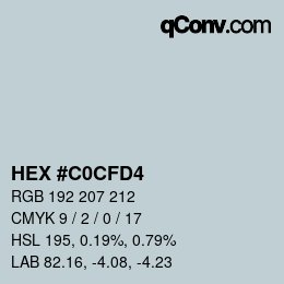 カラーコード: HEX #C0CFD4 | qconv.com