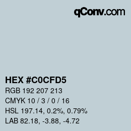 Color code: HEX #C0CFD5 | qconv.com