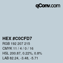 Color code: HEX #C0CFD7 | qconv.com