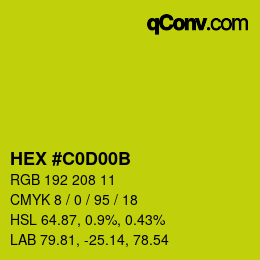 Color code: HEX #C0D00B | qconv.com