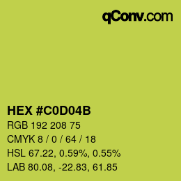 Color code: HEX #C0D04B | qconv.com