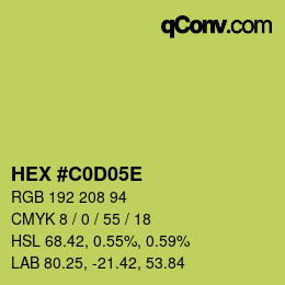 Color code: HEX #C0D05E | qconv.com