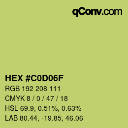 Color code: HEX #C0D06F | qconv.com