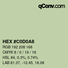 カラーコード: HEX #C0D0A8 | qconv.com