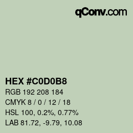 Color code: HEX #C0D0B8 | qconv.com