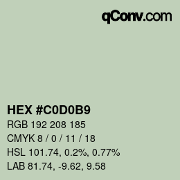 Color code: HEX #C0D0B9 | qconv.com