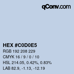 カラーコード: HEX #C0D0E5 | qconv.com