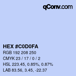 Color code: HEX #C0D0FA | qconv.com