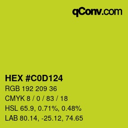 Farbcode: HEX #C0D124 | qconv.com